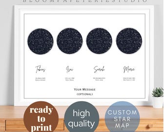 Custom Star Map Print, Personalized Birthday Gift, Night Sky Wall Art (Digital Download)