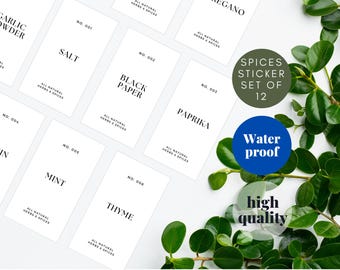 Custom Herb & Spice Jar Labels | Waterproof Pantry Stickers