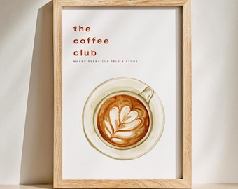 Coffee Cup Art Print | Minimalist Kitchen Decor (Digital Download)