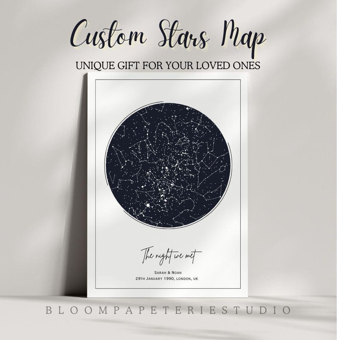 Custom Star Map Print, Personalized Night Sky Gift - Etsy