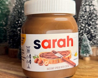 Personalisiertes Nutella Glasetikett - Benutzerdefinierter Haselnussaufstrichaufkleber