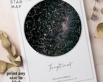 Personalized Star Map Print, Night Sky Gift (Digital Download)
