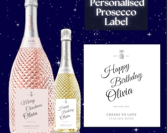Personalized Prosecco Bottle Label | Custom Celebration Sticker