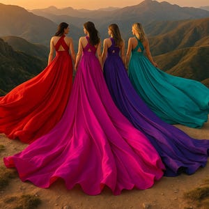 One Size Flying Dress Adjustable Flying Dress Long Flying Dress for Photoshoot Flying Dress for Women Group Photoshoot Satin Flying Dress