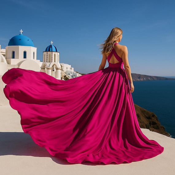 dramatic flowy dress Bohemian Rainbow Tiered Maxi Dress