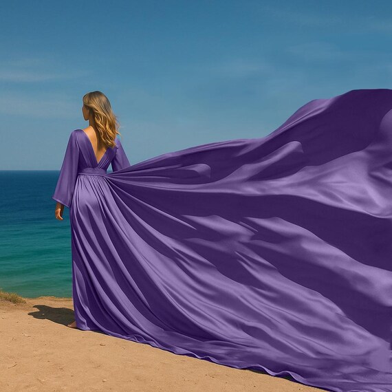 flowy lilac dress A Line V Neck Long Lilac Lace Floral Violet purple Prom Dresses Lilac / US0