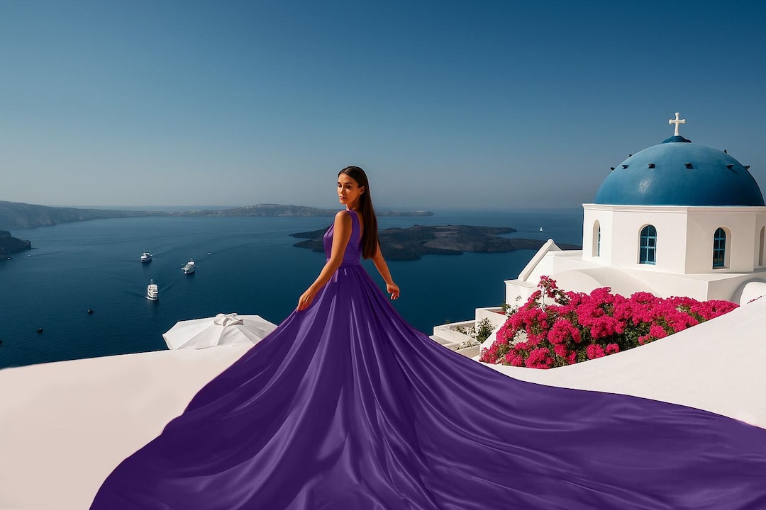 royal purple infinity dress Royal Purple Cotton Poplin V-Neck Infinity Midi Dress 26" / Custom Height (Free)