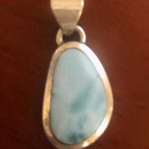 Dominican Republic Larimar and Sterling Silver Pendant