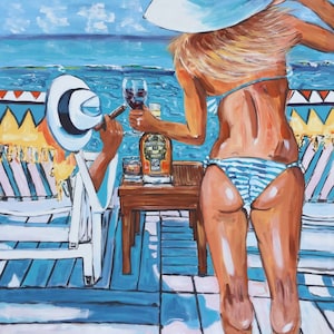 PNG File Download &quot;Cigar Wine Beach Babe&quot; by Dan Byl