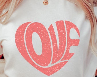 Valentine Heart Svg Heart shirt Svg Love is all you need svg Trendy Love Design png Love SVG Retro Love Cut File Cricut Checkered Valentines
