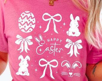 Easter Coquette Bow PNG: Bunny & Egg SVG, Sublimation Designs