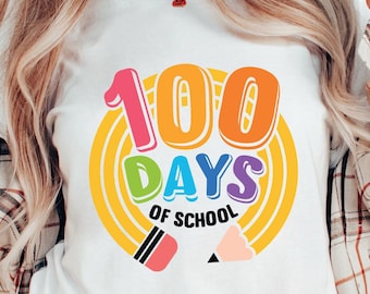 100 Days of School SVG: Teacher Shirt Design, Kids Svg (Digital Download)