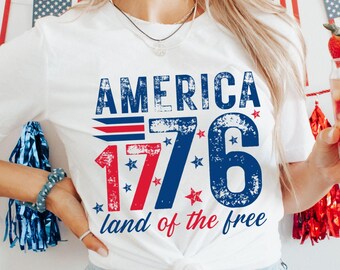 1776 America 4th of July SVG PNG: Patriotic T-Shirt Design (Digital Download)