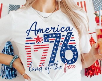 1776 America 4th of July SVG PNG: Patriotic T-Shirt Design (Digital Download)