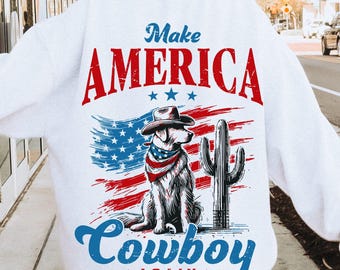 Make America Cowboy Again PNG: Western 4th of July Sublimation (Digital Download)