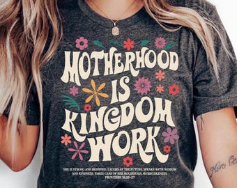 Retro Christian Mom Shirt PNG: Mutterschaft Königreich Arbeit (Digitaler Download)