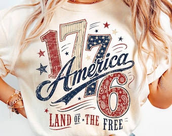 1776 America 4th of July PNG: Patriotic T-Shirt Design (Digital Download)