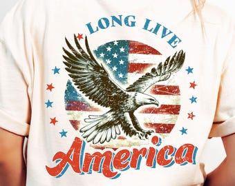 Eagle USA Flag T-Shirt PNG: 4th of July Patriotic Design (Digital Download)
