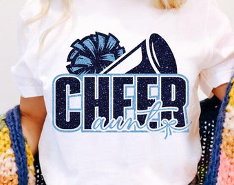 Cheer Aunt SVG PNG DXF Files for Cricut and Sublimation, Cheer Auntie Svg, Cheerleading Svg, Cheer Life Svg, Cheer Squad Svg, Game Day Svg