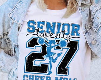 Senior Cheer Mom 2027 SVG PNG: Graduation Shirt Design (Digital Download