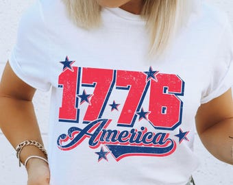 1776 America 4th of July SVG PNG: Patriotic T-Shirt Design (Digital Download)