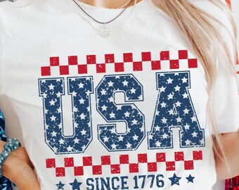 Retro USA 4 lipca PNG: Patriotyczny projekt sublimacji (pobranie cyfrowe)