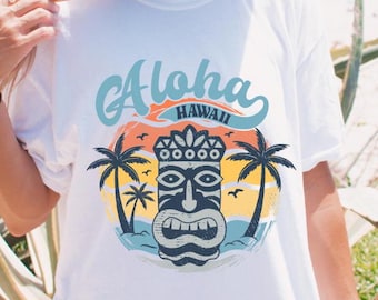 Aloha Hawaii PNG: Retro Summer Sublimation Design (Digital)
