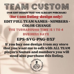 Custom Team Design SVG PNG: Personalized Cricut File
