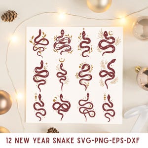 2025 Snake SVG, Year Of The Snake 2025 svg, Chinese New Year, Chinese Zodiac 2025, 2025 New Year,  mystical snake bundle svg png dxf