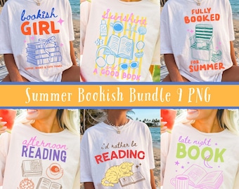 Summer Book Lover Bundle PNG, Retro Summer Bundle png, Summer vibes png, Summer Beach Vibes Png, Sublimation Bundle