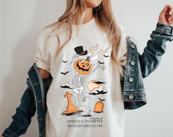 Griezelig seizoen png, retro Halloween png, Halloween-sublimatieontwerp, Halloween-png, skelet png, Halloween-shirtontwerp