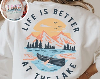 Lake Life PNG: Summer T-Shirt Print, Lake Vacation Design (Digital Download)