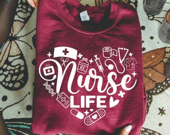 Nurse Word Art SVG: Stethoscope, Cricut Cut File (Digital Download)