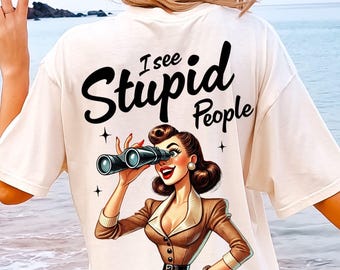 Retro Sarcastic Girl PNG: Funny Snarky Design (Digital Download)