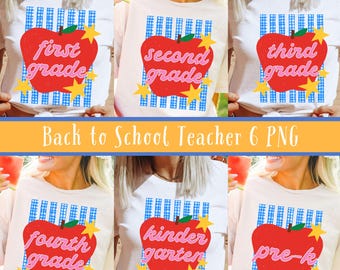 School grade bundle PNG, Back to school PNG, Elementary Teacher Png, 1st day of school, First Grade, Pre-K, Kindergarten, Sublimation PNG