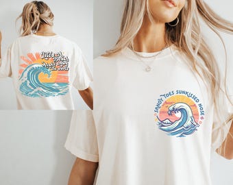 Retro Sunset Beach PNG: Sommer Sublimationsdesign (Digitaler Download)