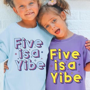 5th Birthday SVG: Five Is A Vibe Shirt Design (Cricut, Sublimation)