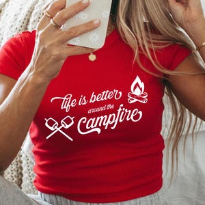 SVG de feu de camp : conception de t-shirt de camping, fichiers de coupe Cricut (téléchargement numérique)