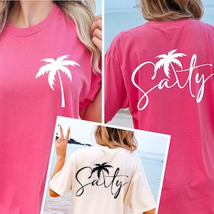 Salty Summer SVG PNG Retro Summer Svg Retro Beach Svg Tropical Png Summer shirt Svg Aesthetic Summer Sublimation Front and back
