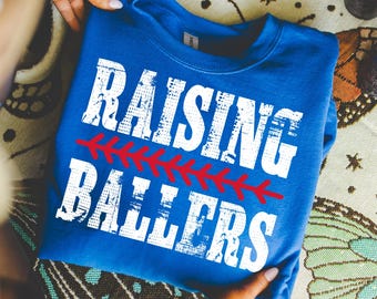 Raising Ballers SVG: Baseball Mom Shirt Design (Digital Download)