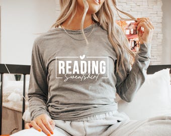 Lesen Sweatshirt PNG: Buchliebhaber Varsity Design (Digitaler Download)