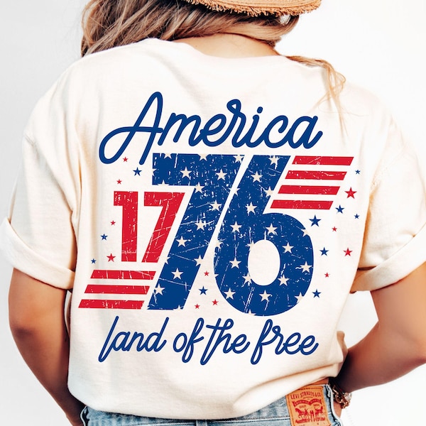 1776 America 4th of July SVG PNG: Patriotic T-Shirt Design (Digital Download)