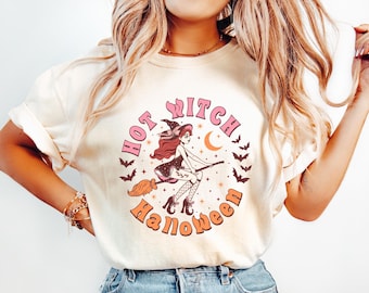 Hot Witch Shirt PNG, Retro Halloween PNG, Spooky Witch Shirt Design, PNG Halloween Designs, Witch Sublimation Designs, Spooky Season Png