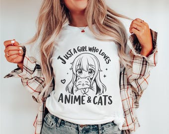 Anime and Cats Girl SVG PNG: Manga Lover Gift (Digital File)