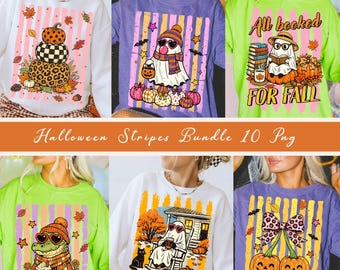 Halloween PNG Bundle Striped Retro Spooky Season Hot Ghoul Summerween Basic Witch Goose Pumpkin Cute Boo Preppy Pink Halloween Coquette Bow