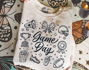 Football Doodles: Game Day PNG SVG Clipart (Digital Download