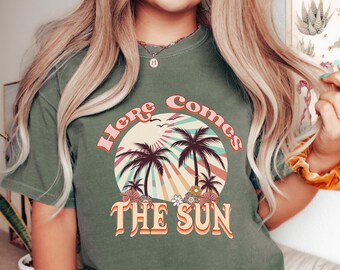 Here Comes The Sun PNG: Retro Summer Sublimation Design (Digital Download)