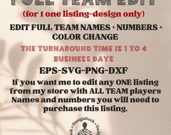 Custom Team Design SVG PNG: Personalized Cricut File