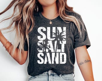 Sun Salt Sand PNG: Retro Beach Vibes Sublimation Design (Digital Download)