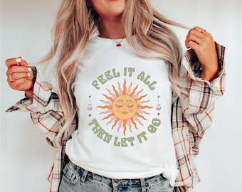 Celestial Sun & Moon PNG: Boho Shirt Design (Digital Download)
